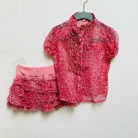 VERDE & MELA ANIMAL PRINT MATCHING SET 4 SILK Cashmere - Picture 5 of 9